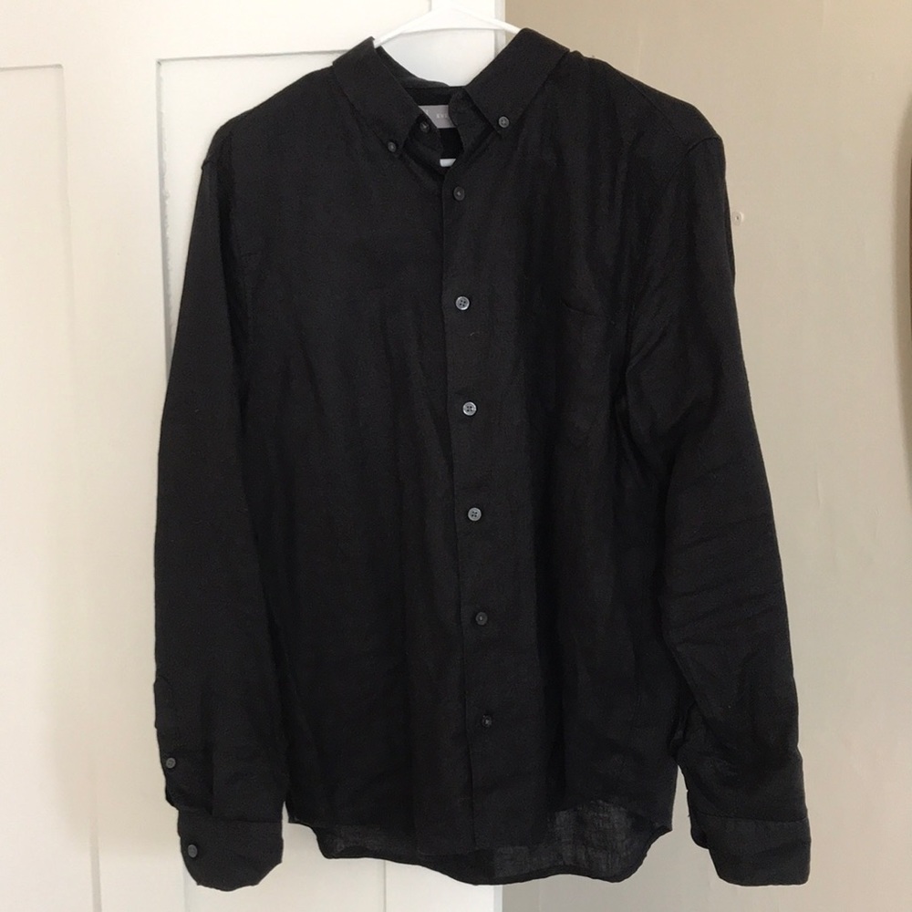 Everlane - Black linen button down M